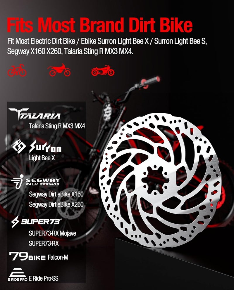 DriveXpwr Heavy-Duty 220 mm Thickened Stainless Steel Front Brake Disc Rotor for Talaria Sting Offroad TL3000, TL50, TL4000, TL45, X3 MX TL2500, Surron LBX, Segway X260/X160 - Image 5